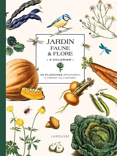 Jardin: faune & flore à colorier
