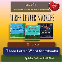 Three Letter Stories: Amazing collection of three preschool story and activity books with Three letter sight words