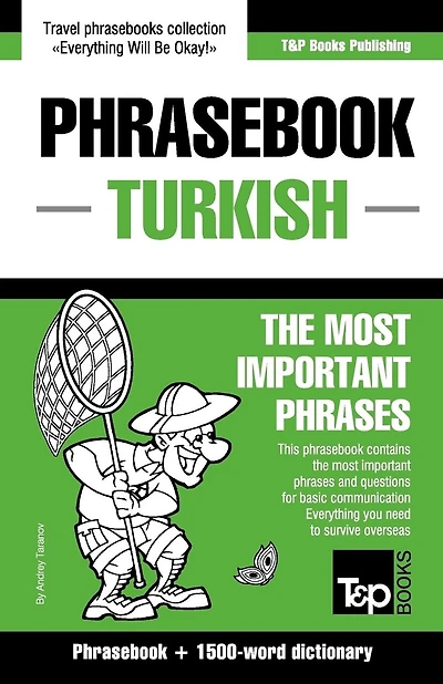 English-Turkish phrasebook and 1500-word dictionary