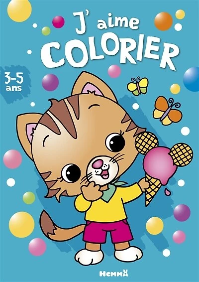 J'aime colorier (3-5 ans) (Chat et glace)
