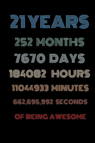 21 years of being awesome: Vintage Birthday gift for 21 years old / 21th birthday gifts for kids, men and women