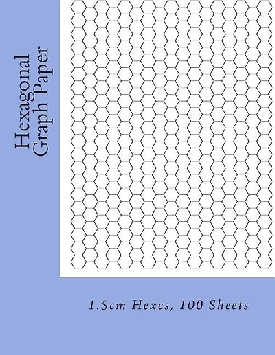 Hexagonal Graph Paper: 1.5cm Hexes, 100 Sheets