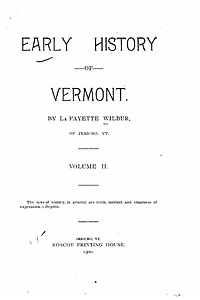 Early history of Vermont - Volume II