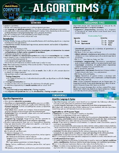 Algorithms: A Quickstudy Laminated Reference Guide