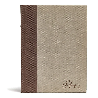 KJV Spurgeon Study Bible, Navy/Tan Cloth Over Board