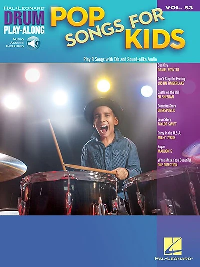Pop Songs For Kids: Drum Play-along Volume 53