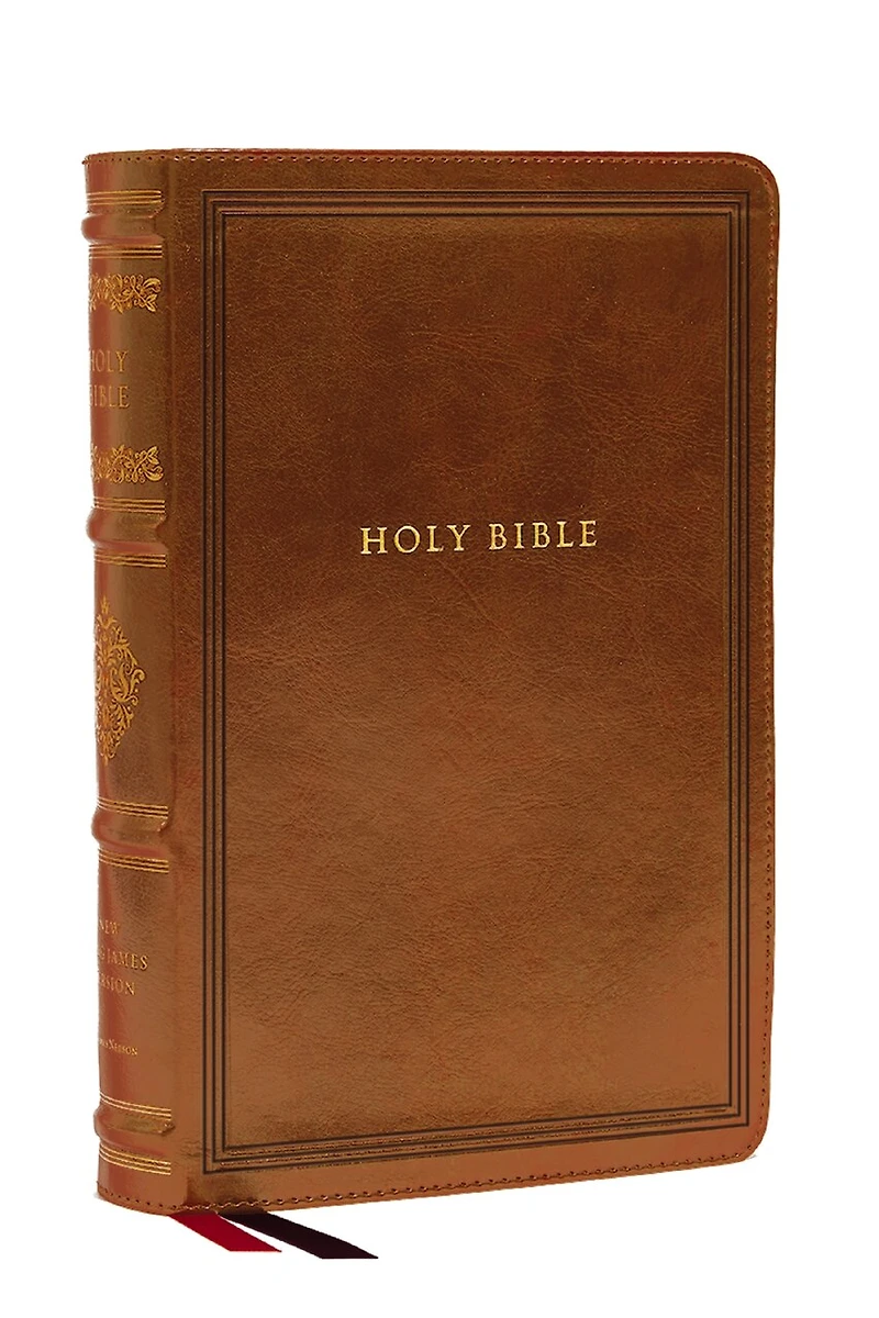 NKJV Large Print Reference Bible, Black Leathersoft, Red Letter, Comfort (Sovereign Collection): Holy New King James Version