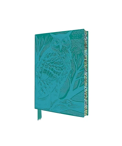 Angela Harding: Long Eared Owl 2027 Pocket Artisan Art Vegan Leather Diary - Week to View