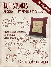 Fruit Squares Hand Embroidery Patterns