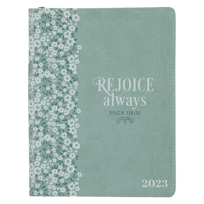 Christian Art Gifts 2023 18-Month Planner for Women | Rejoice Always - Psalm 118:24 Inspirational Bible Verse