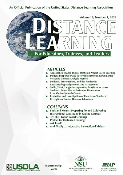 Distance Learning Vol 19 Issue