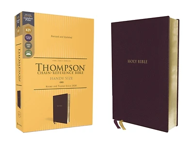 KJV, Thompson Chain-Reference Bible, Handy Size, European Bonded Leather, Black, Red Letter, Comfort Print