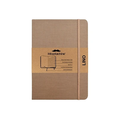 Moustachine Classic Linen Medium Dark Tan Ruled Hardcover