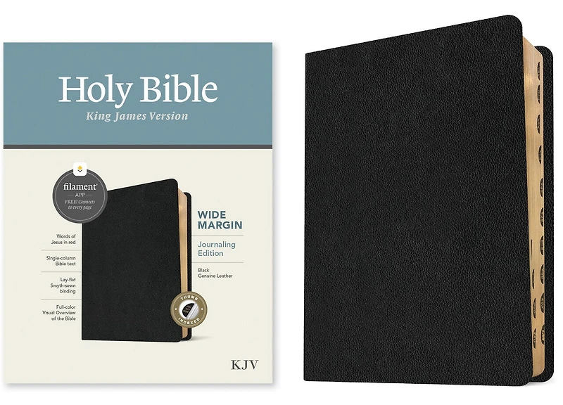 KJV Wide Margin Bible, Filament Enabled (Hardcover LeatherLike, Ornate Tile Black, Red Letter)
