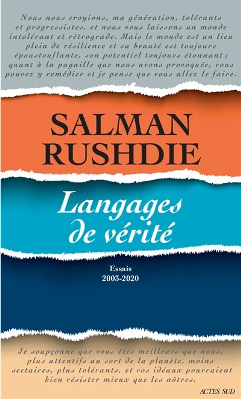 Langages de vérité: essais 2003-2020