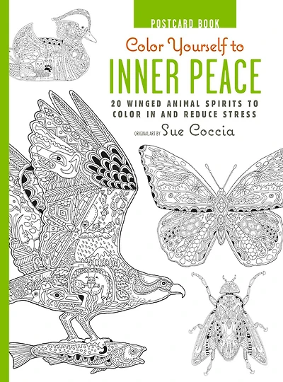 Color Yourself to Inner Peace Postcard Book: 20 Winged Animal Spirits To Color In And Reduce Stress