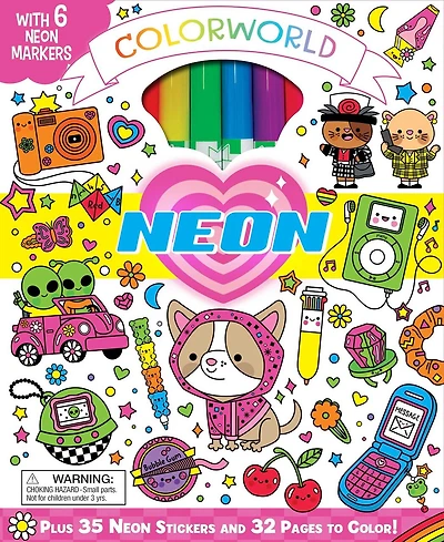 ColorWorld: Neon: With 6 Neon Markers, Plus 35 Neon Stickers and 32 Pages to Color!