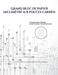 Grand bloc de papier millimétré (1/8 pouces carrés): 1/8 pouces carrés / 100 pages 8,5 par 11,0 pouces / 64 carrés par pouce