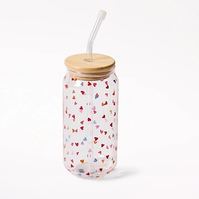 Hearts Tumbler with Straw
