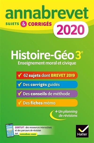 Histoire géo, enseignement moral et civique 3e: 2020