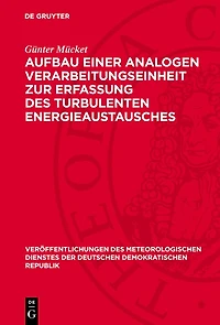 Aufbau einer analogen Verarbeitungseinheit zur Erfassung des turbulenten Energieaustausches