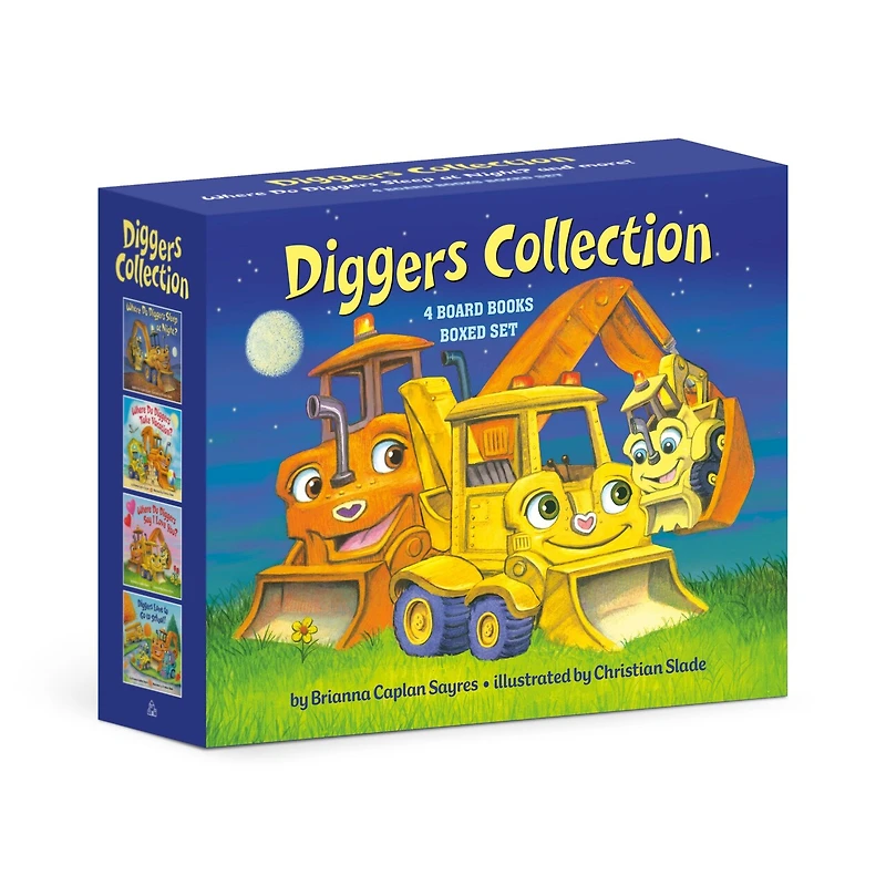 Diggers Collection 4-Book Boxed Set: Where Do Diggers Sleep at Night?; Where Do Diggers Say I Love You?; Where Do Diggers Take Vacation?; and Diggers Love To Go To School