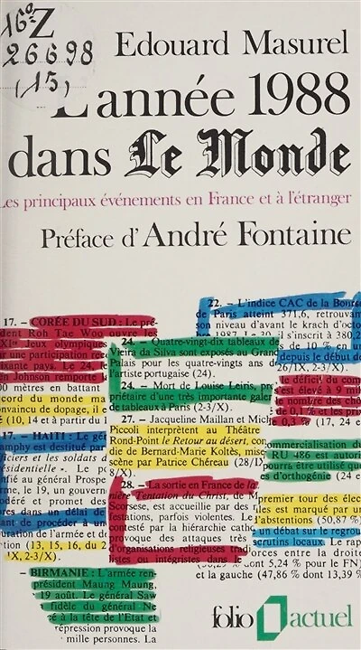L'année 1988 dans Le Monde: Les principaux événements en France et à l'étranger