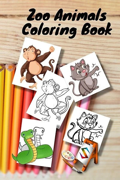 Zoo Animals Coloring Book: size 6 x 9 in for girls and boys aged 2 to 6 years old