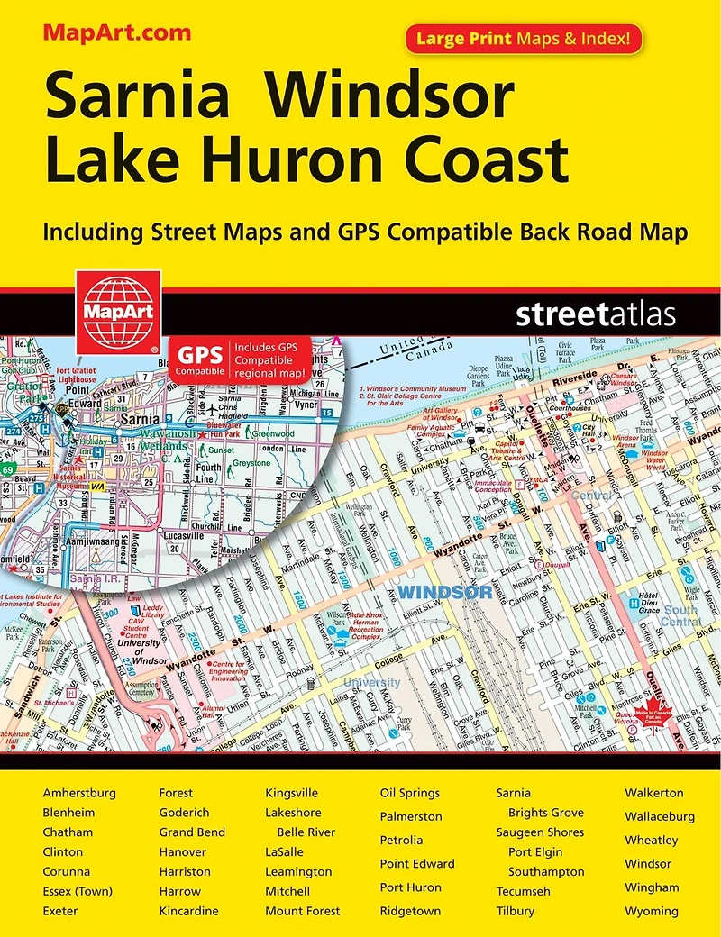 Sarnia Windsor Lake Huron Coast Street Atlas