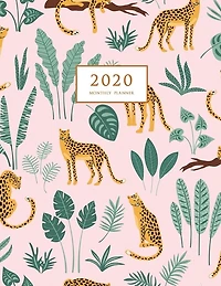 2020 Monthly Planner: Large Monthly Planner With Inspirational Quotes (leopards And Tropical Leaves)