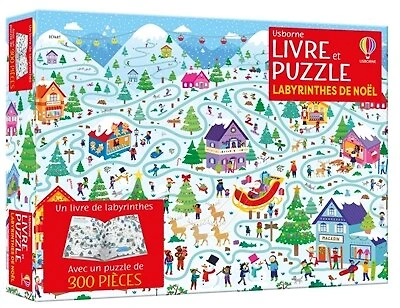 Les labyrinthes de Noël: Coffret livre et puzzle