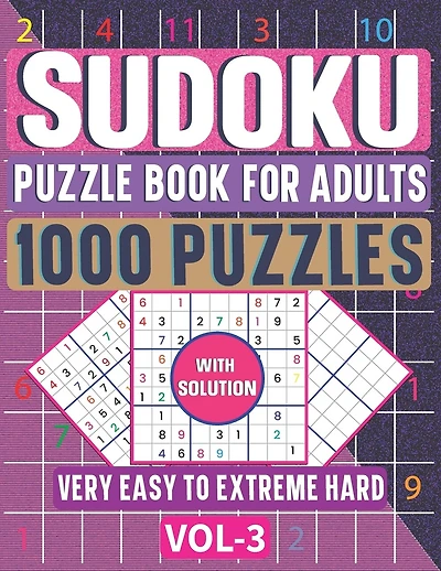 1000 Very Easy to Extreme Hard Sudoku Puzzle Book for Adults: The Ultimate 6 Levels Sudoku Puzzle Activity Book with Solutions