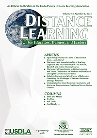 Distance Learning Vol 18 Issue 1