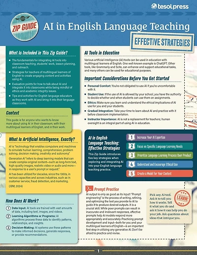 TESOL Zip Guide: AI in English Language Teaching (Pack of 25)