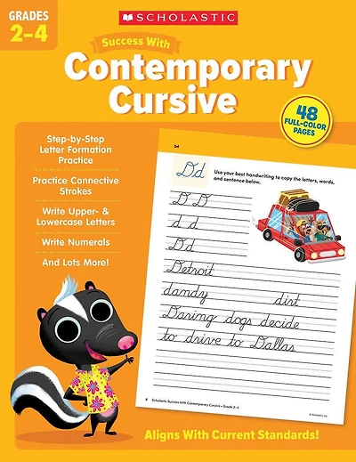 Scholastic Success with Contemporary Cursive Grades 2-4 Workbook