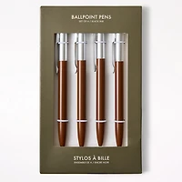 Ballpoint Pens Cognac, Set of 4
