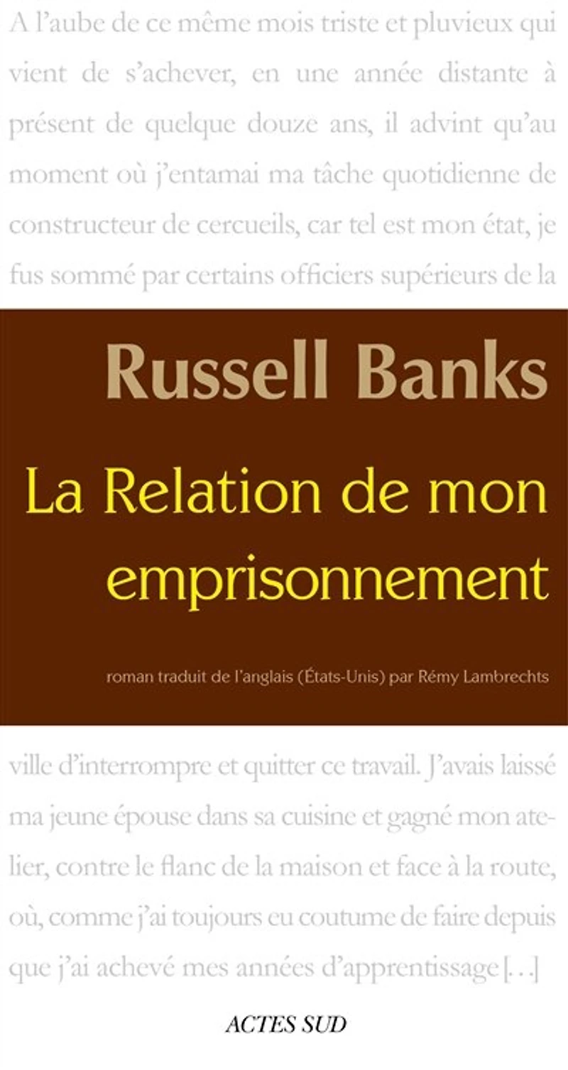 La relation de mon emprisonnement