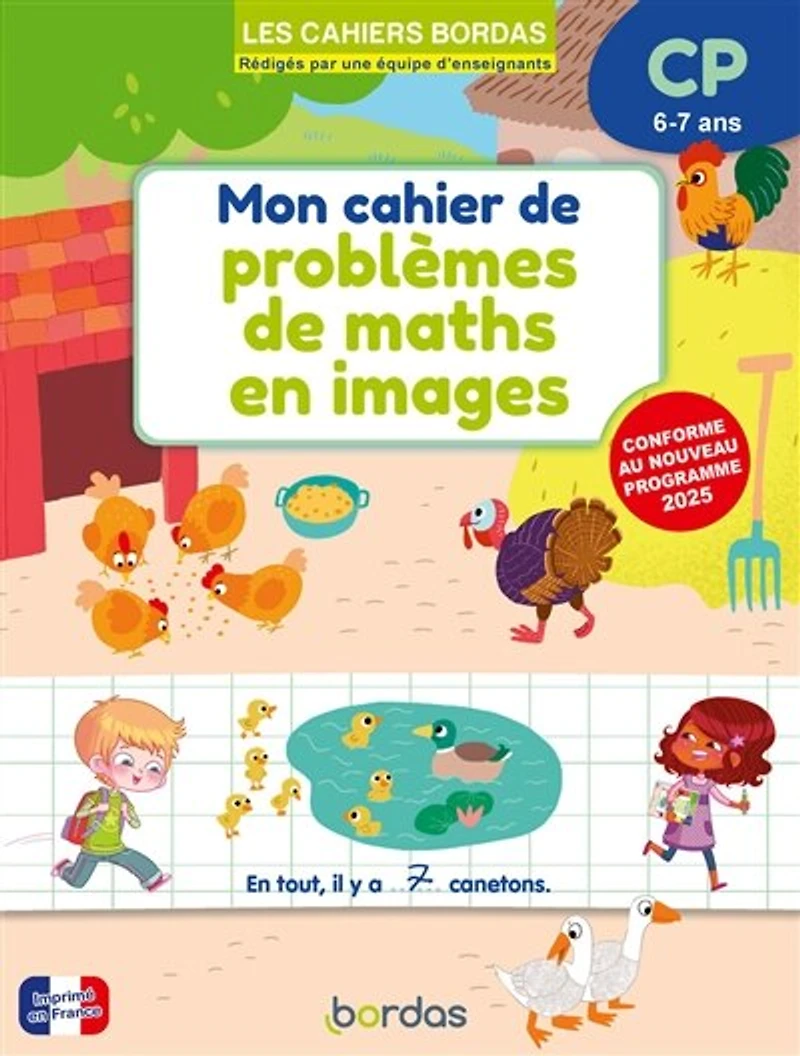 Mon cahier de problèmes de maths en images, CP, 6-7 ans