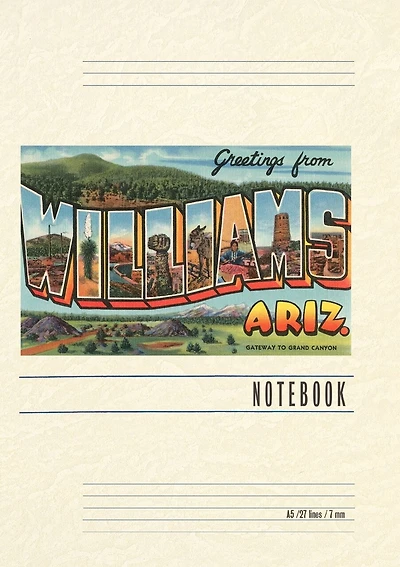 Vintage Lined Notebook Greetings from Williams