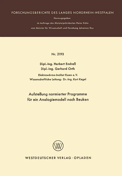 Aufstellung normierter Programme für ein Analogiemodell nach Beuken