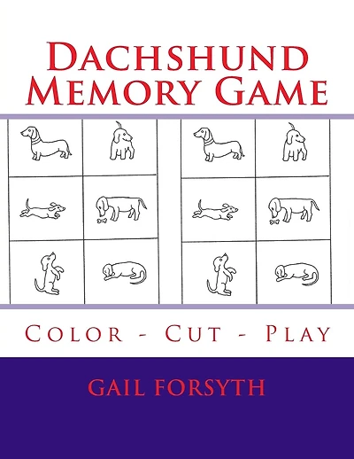 Dachshund Memory Game: Color - Cut - Play