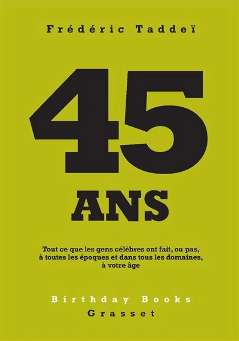 45 ANS: Tout ce que les gens célèbres ont fait, ou pas, à toutes époques et dans tous domaines, votre âge