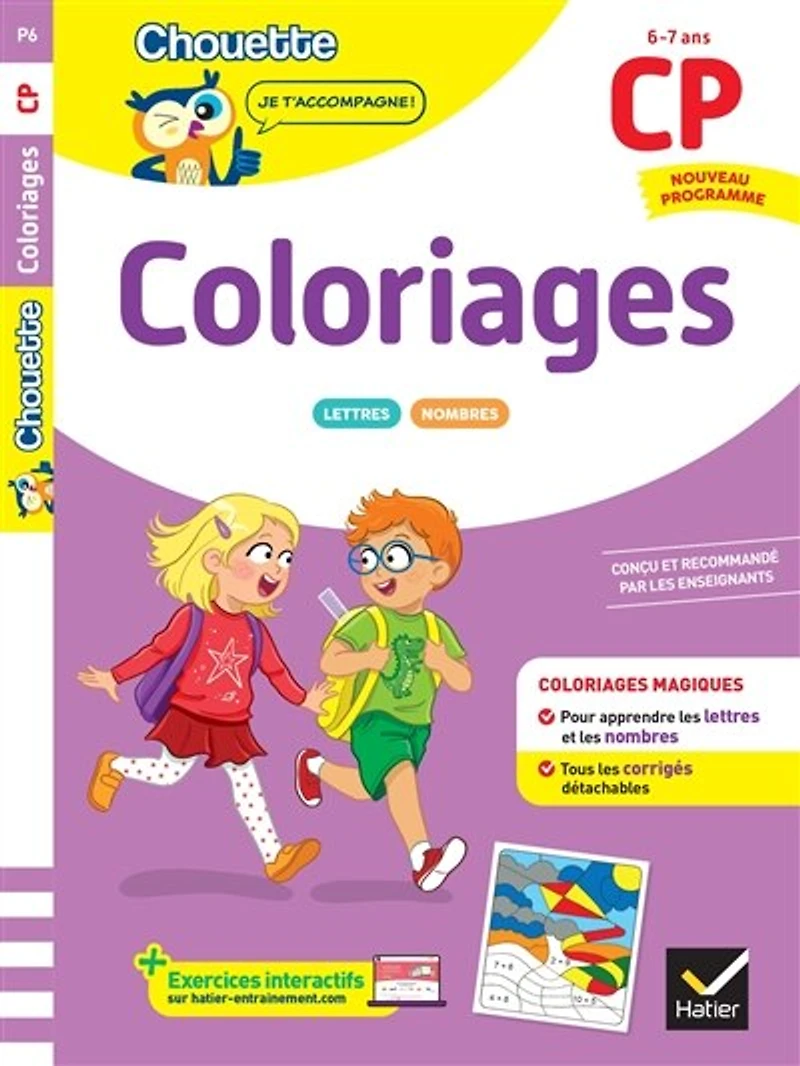 Coloriages pour apprendre les lettres et nombres, CP, 6-7 ans: nouveau programme