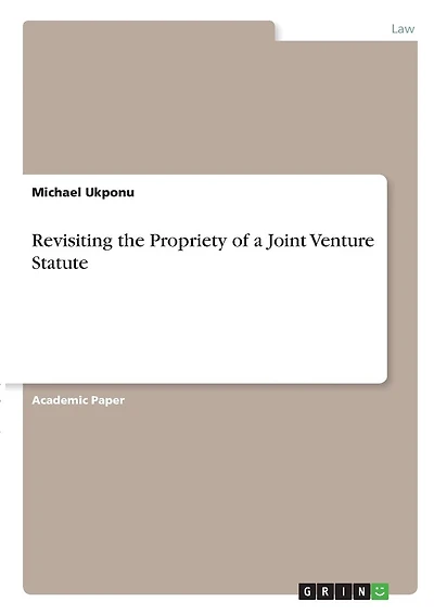 Revisiting the Propriety of a Joint Venture Statute