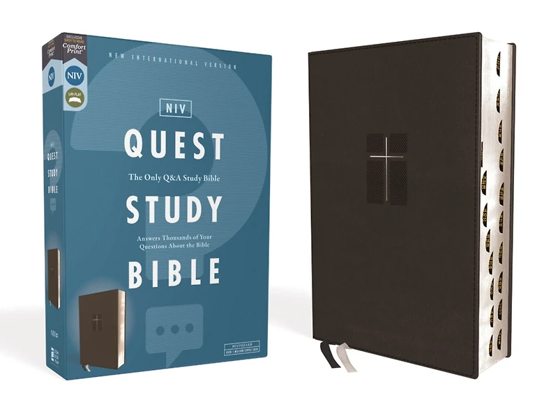 NIV, Quest Study Bible, Hardcover, Blue, Comfort Print: The Only Q and A Bible