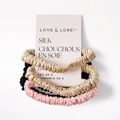 5pc Silk Hair Scrunchies