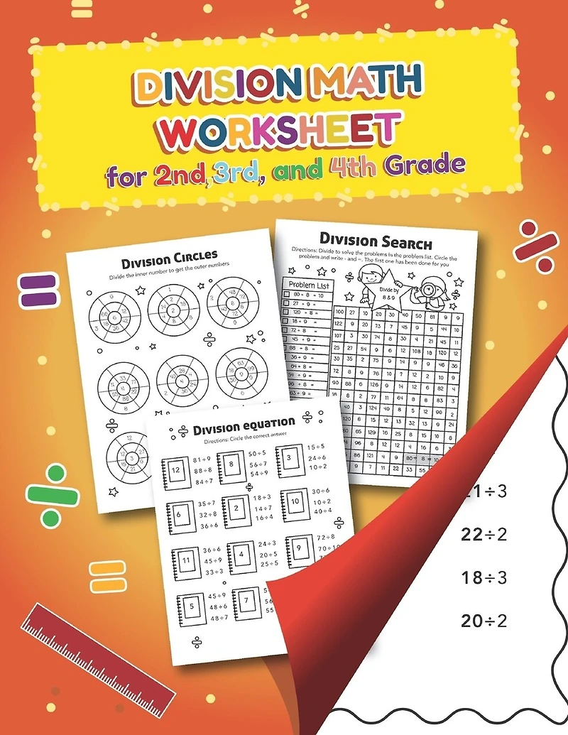 My First Workbook of Division Practice Workbook and Activity Sheets: Over 20 Fun Designs For Boys And Girls - Educational Worksheets for 3rd and 4th grade