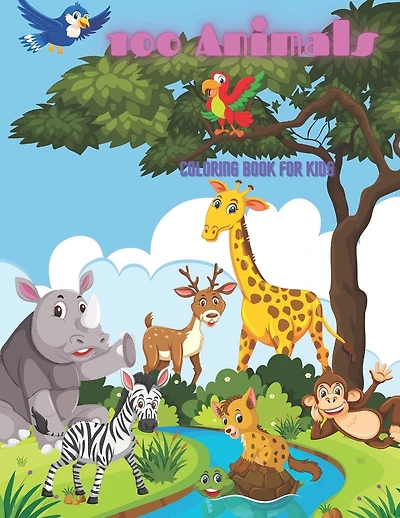 100 Animals - COLORING BOOK FOR KIDS: Sea Animals, Farm Animals, Jungle Animals