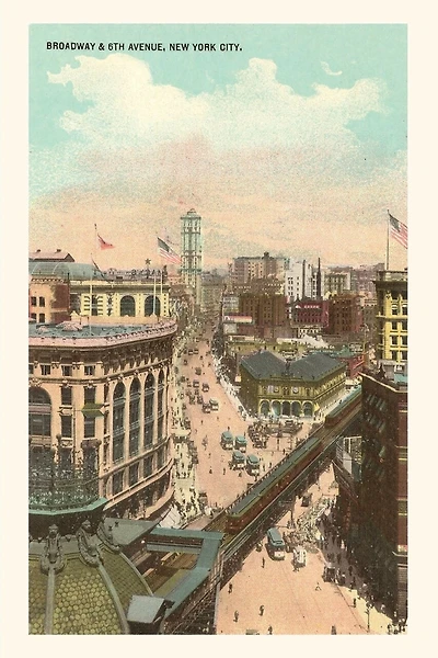 Vintage Journal Broadway and Sixth Avenue, New York City