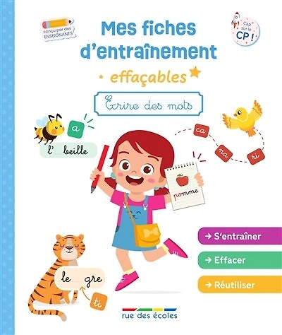 Ecrire des mots: mes fiches d'entraînement effaçables